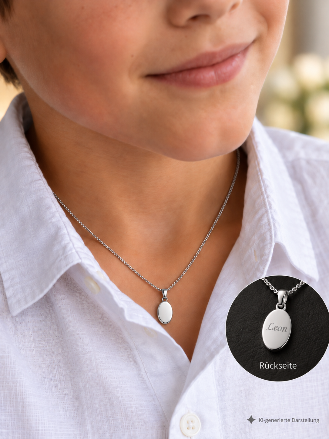 925 Sterling Silber Doppeltanhänger Marienmoment | Gravur | unisex