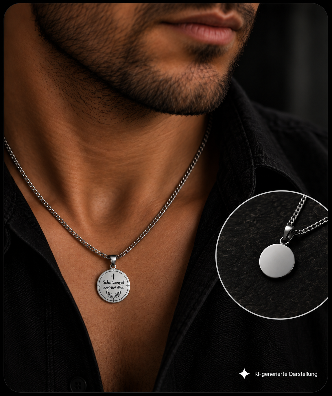 925 Sterling Silber Doppeltanhänger Schutzengel | Gravur | unisex