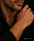 Unisex-Armband aus 585er Gold – Panzerkette glänzend - 21,5 cm - unisex