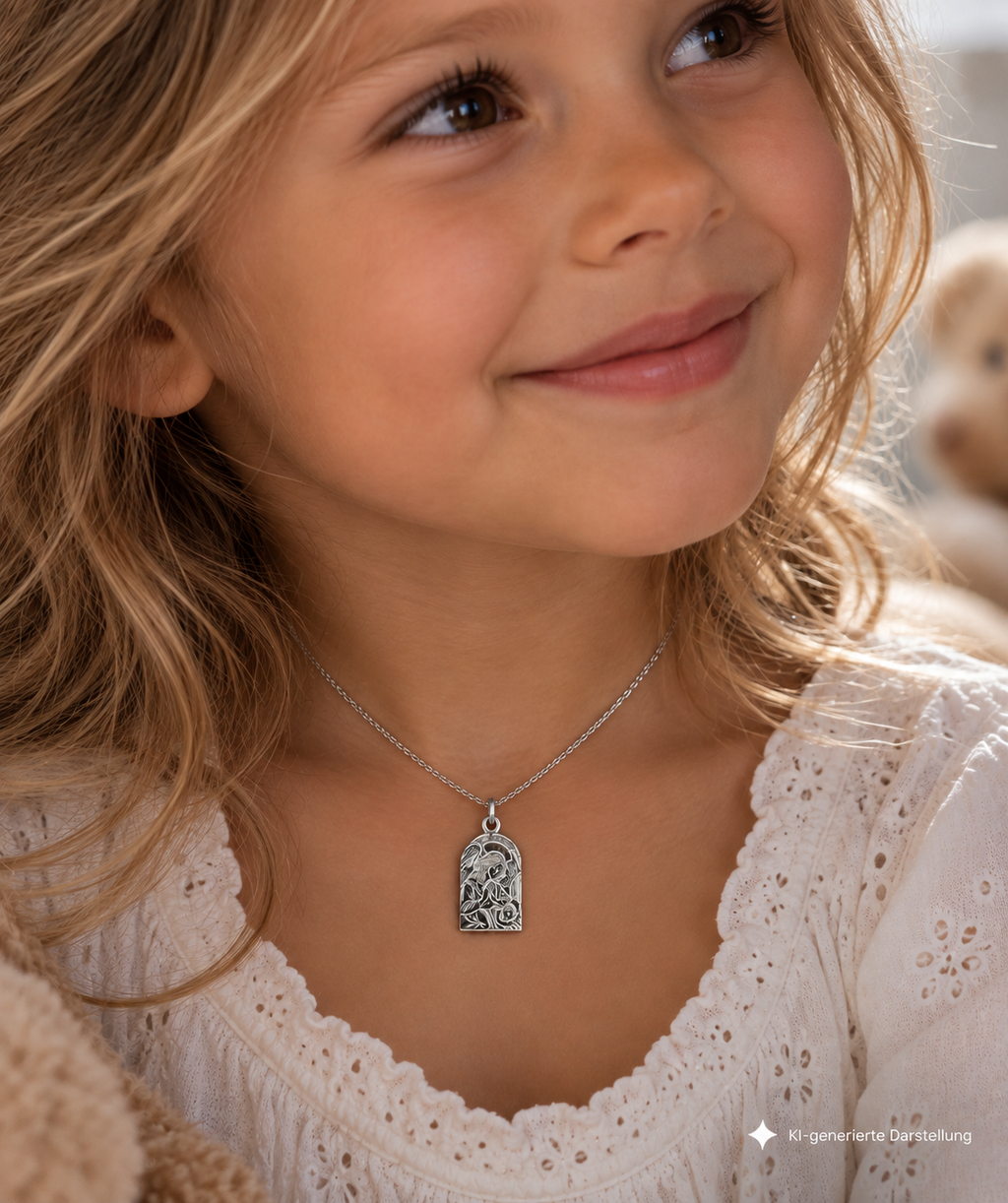 925 Sterling Silber Doppeltanhänger Himmlischer Schutz | Gravur | unisex