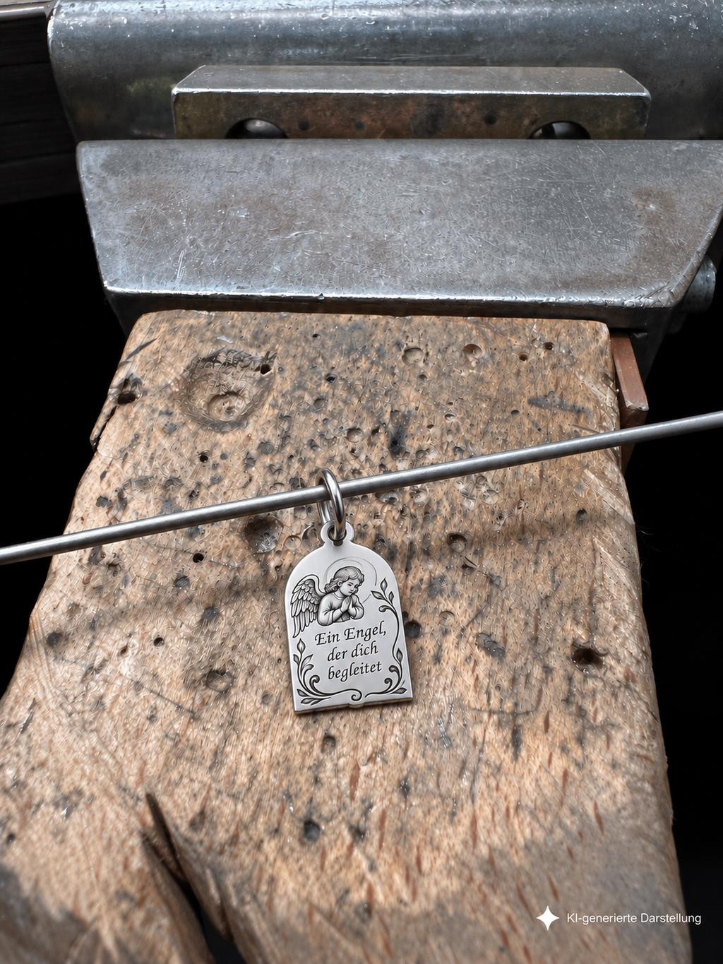 925 Sterling Silber Doppeltanhänger Himmlischer Schutz | Gravur | unisex