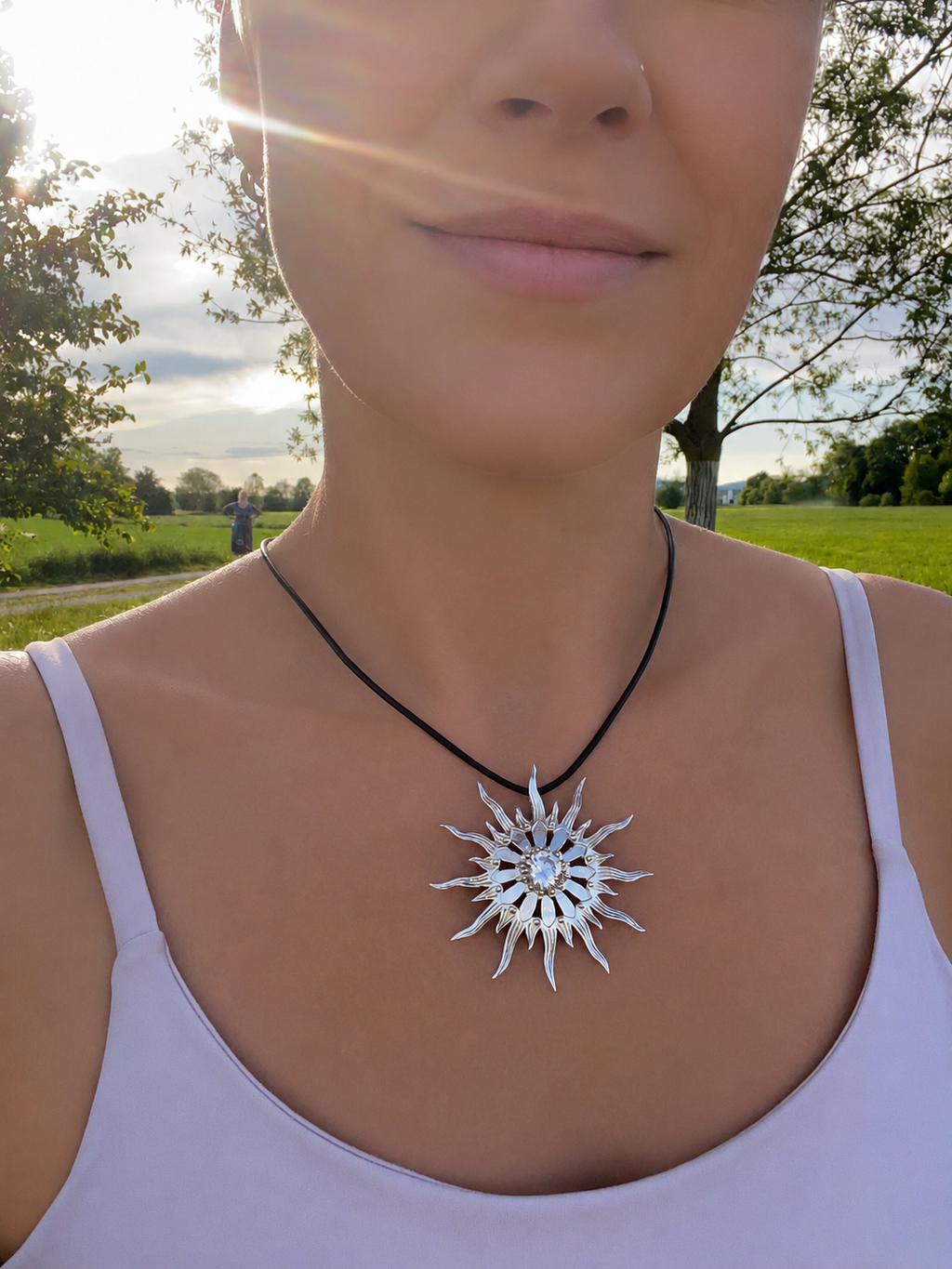 Anhänger "Sonnenfeuer" · 925 Sterling Silber · Zirkonia