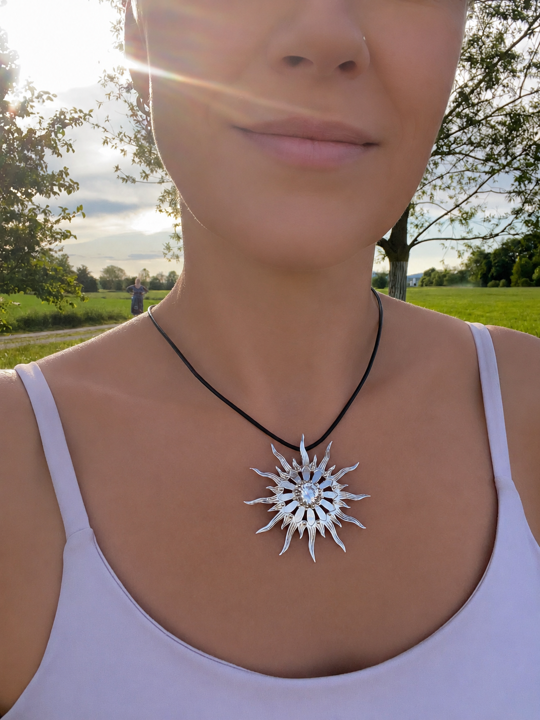Anhänger "Sonnenfeuer" · 925 Sterling Silber · Zirkonia