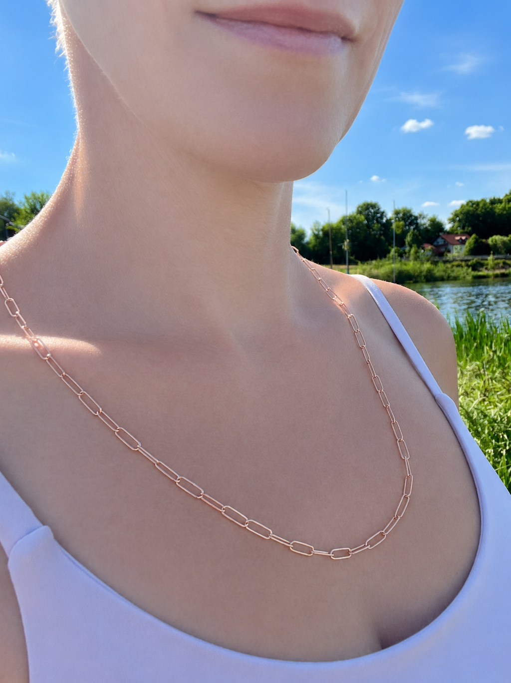 Paperclip-Ketten-Set "Fashion" · 925 Sterling Silber · Vergoldung · unisex