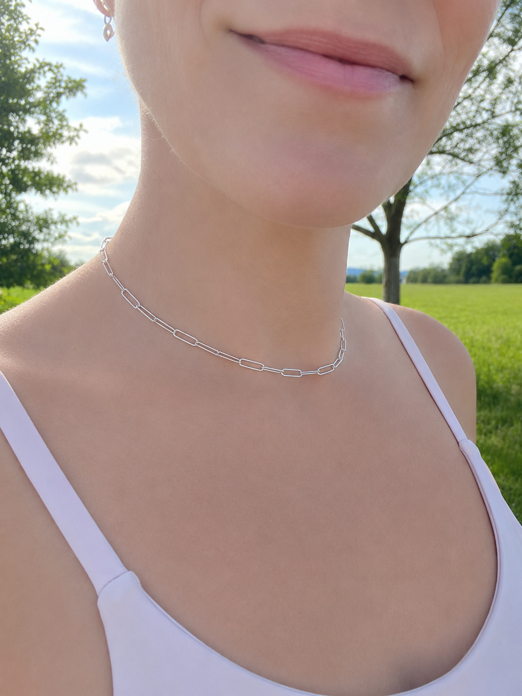 Paperclip-Kette "Verbindung" · 925 Sterling Silber · Unisex bis 38 cm