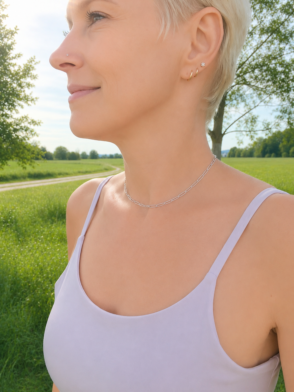 Paperclip-Kette "Verbindung" · 925 Sterling Silber · Unisex bis 38 cm