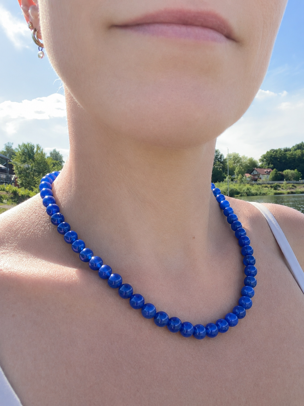 Collier "Achat Energie" · 925 Sterling Silber · 45 cm · Einzelstück