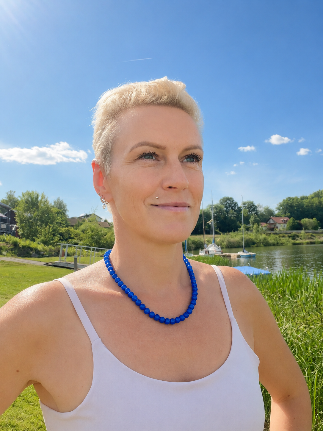 Collier "Achat Energie" · 925 Sterling Silber · 45 cm · Einzelstück