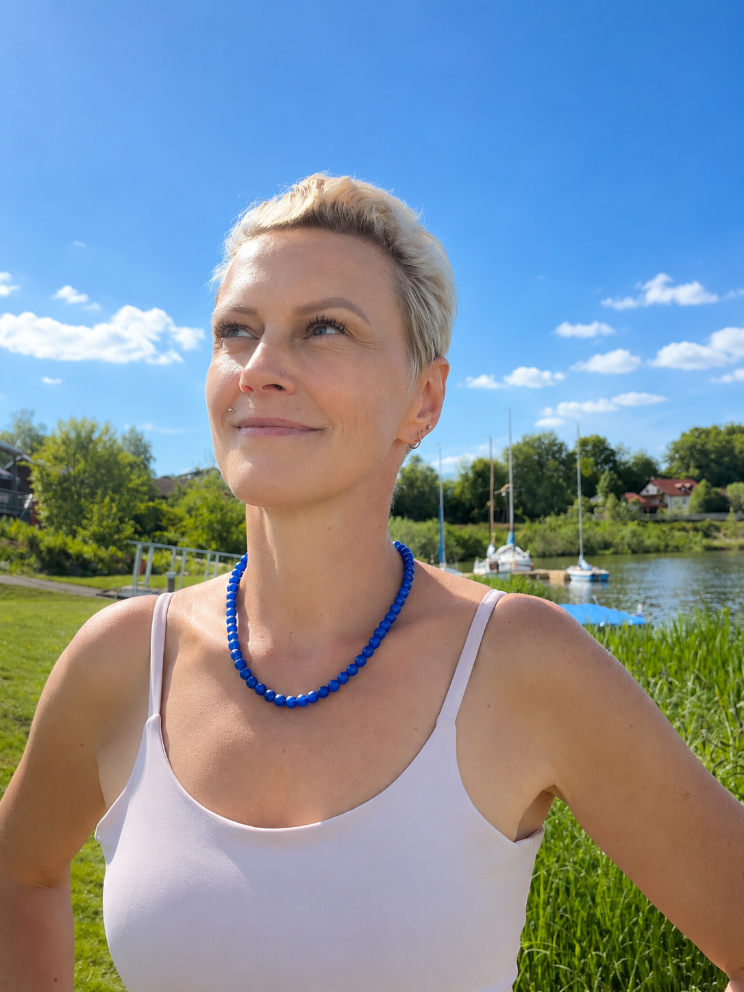 Collier "Achat Energie" · 925 Sterling Silber · 45 cm · Einzelstück