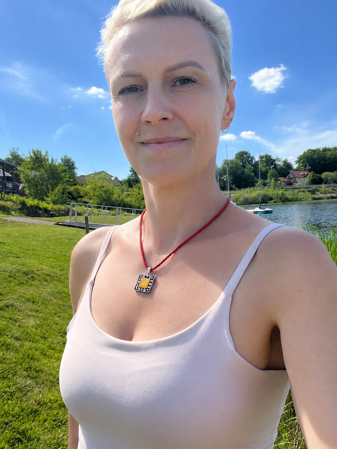 Halskette "Amber Sky" · 925 Sterling Silber · Naturbernstein · Einzelstück