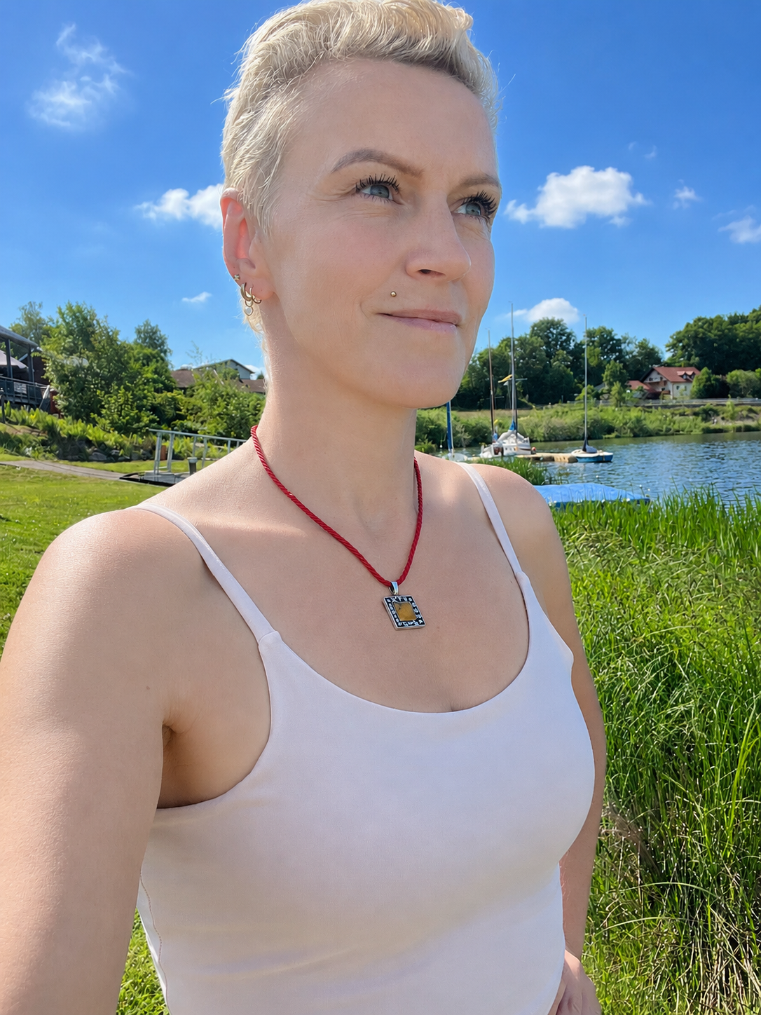 Halskette "Amber Sky" · 925 Sterling Silber · Naturbernstein · Einzelstück