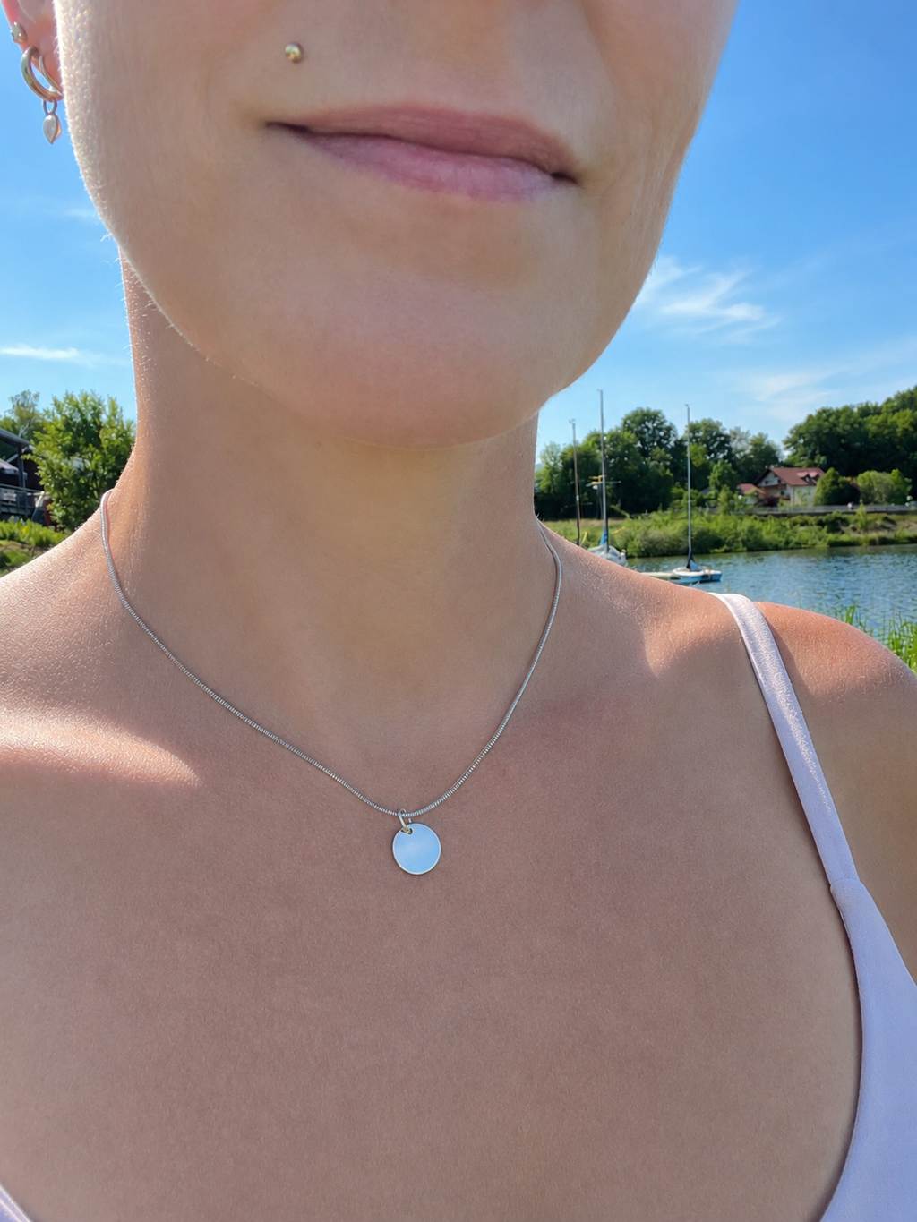 Halskette "My Story" · 925 Sterling Silber · Gravuranhänger · 11 mm