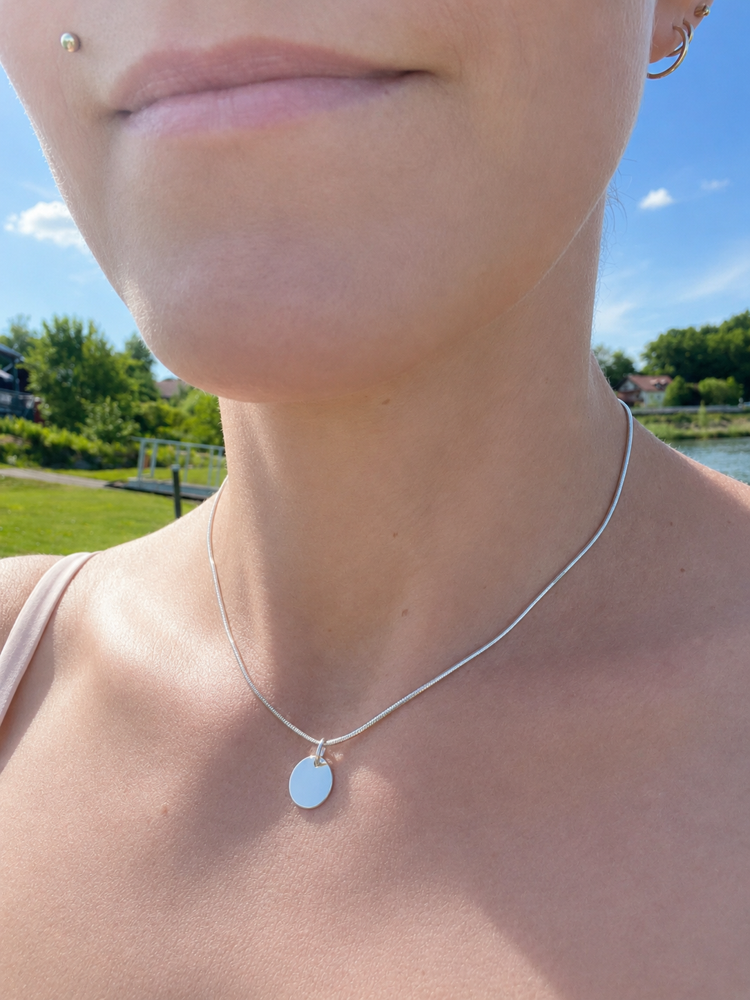 Halskette "My Story" · 925 Sterling Silber · Gravuranhänger · 11 mm
