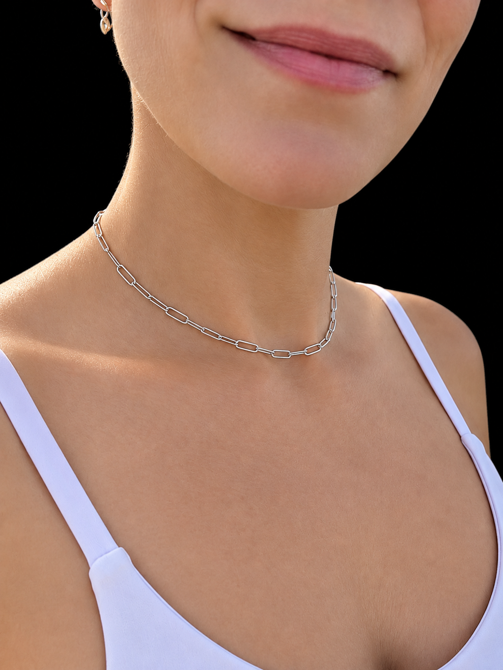 Paperclip-Kette "Verbindung" · 925 Sterling Silber · Unisex bis 38 cm
