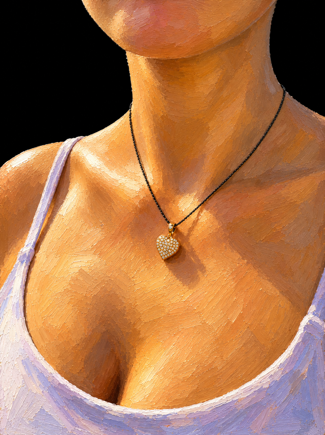 Herzkette 925er Sterling Silber - Roségold - Pavéfassung