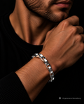 massives Armband "Man-Power" - 925 Sterling Silber - 22 cm