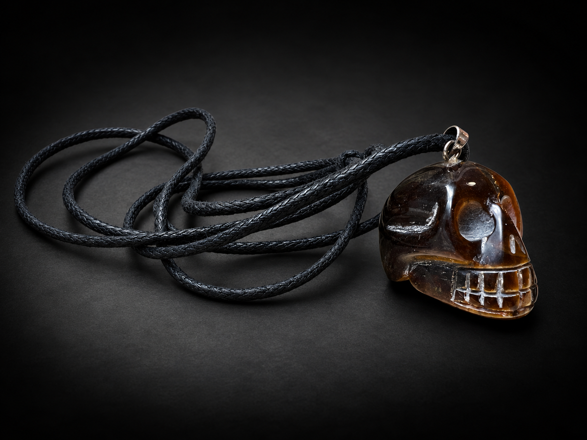 Halsband/Halskette Totenkopf 925er Sterling Silber – Tigerauge