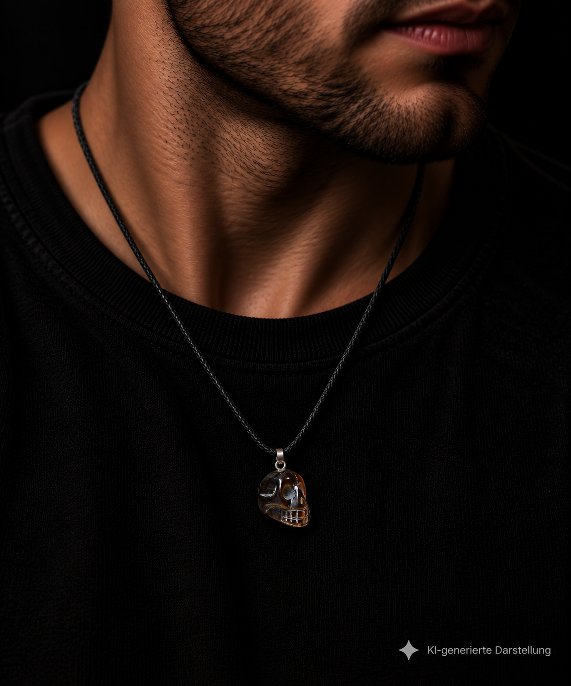 Halsband/Halskette Totenkopf 925er Sterling Silber – Tigerauge