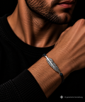 "NEW WAY" Armband - 925 Sterling Silber - Baumwollschnur - bis 20 cm - unisex