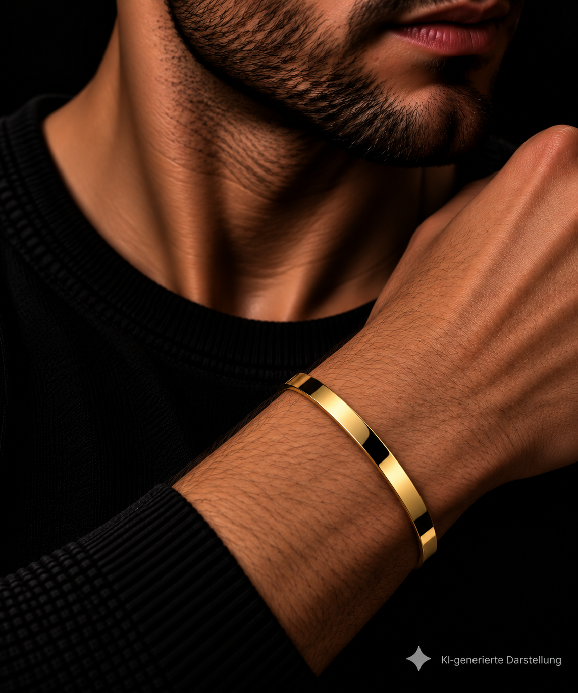 Goldene Eleganz · 585 Gold Armreif / Armspange · massiv · Gelbgold · 14 Karat