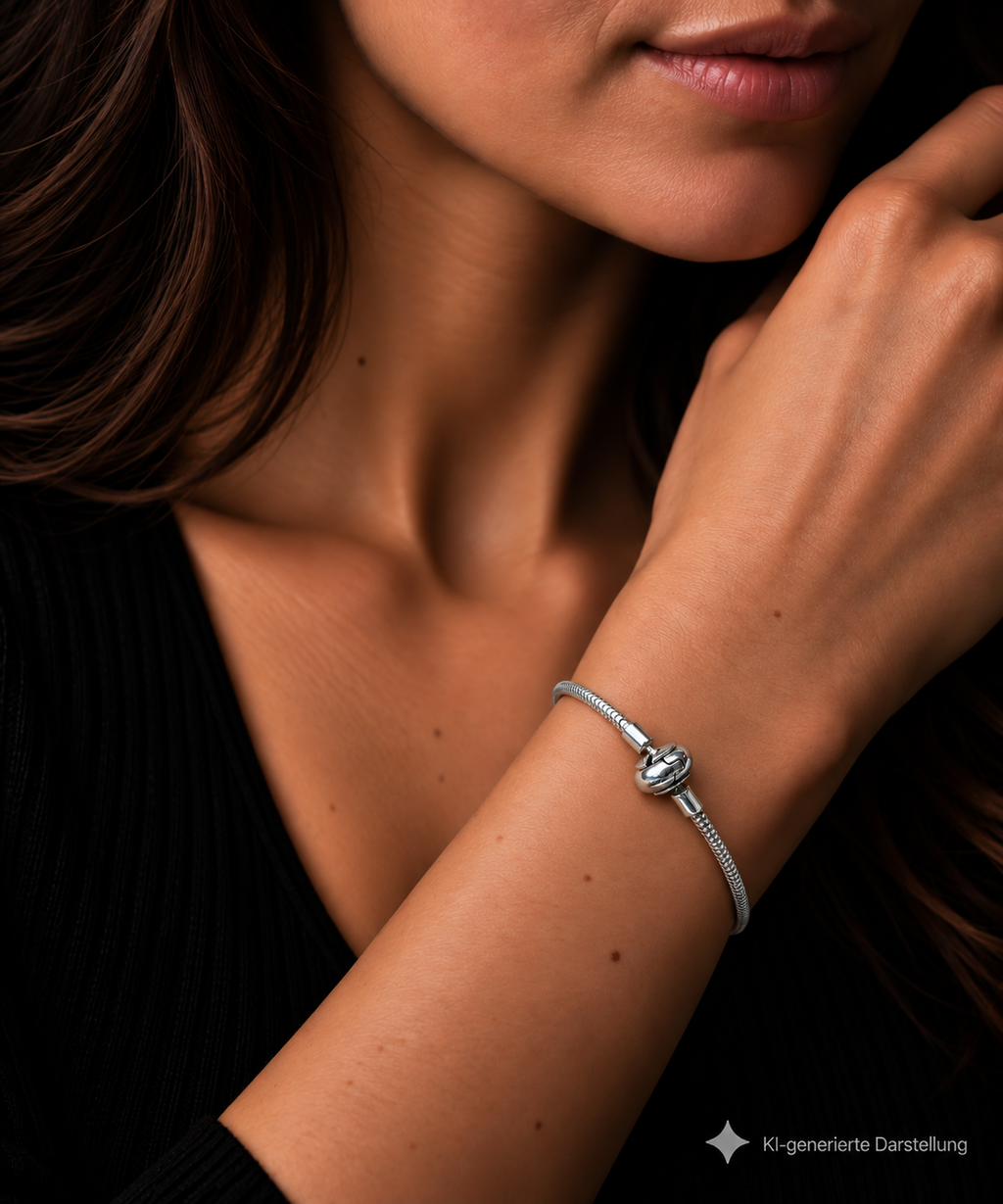 "Schlangenkette" Armband für Perlen & Charms - 925 Sterling Silber - ab 19 cm