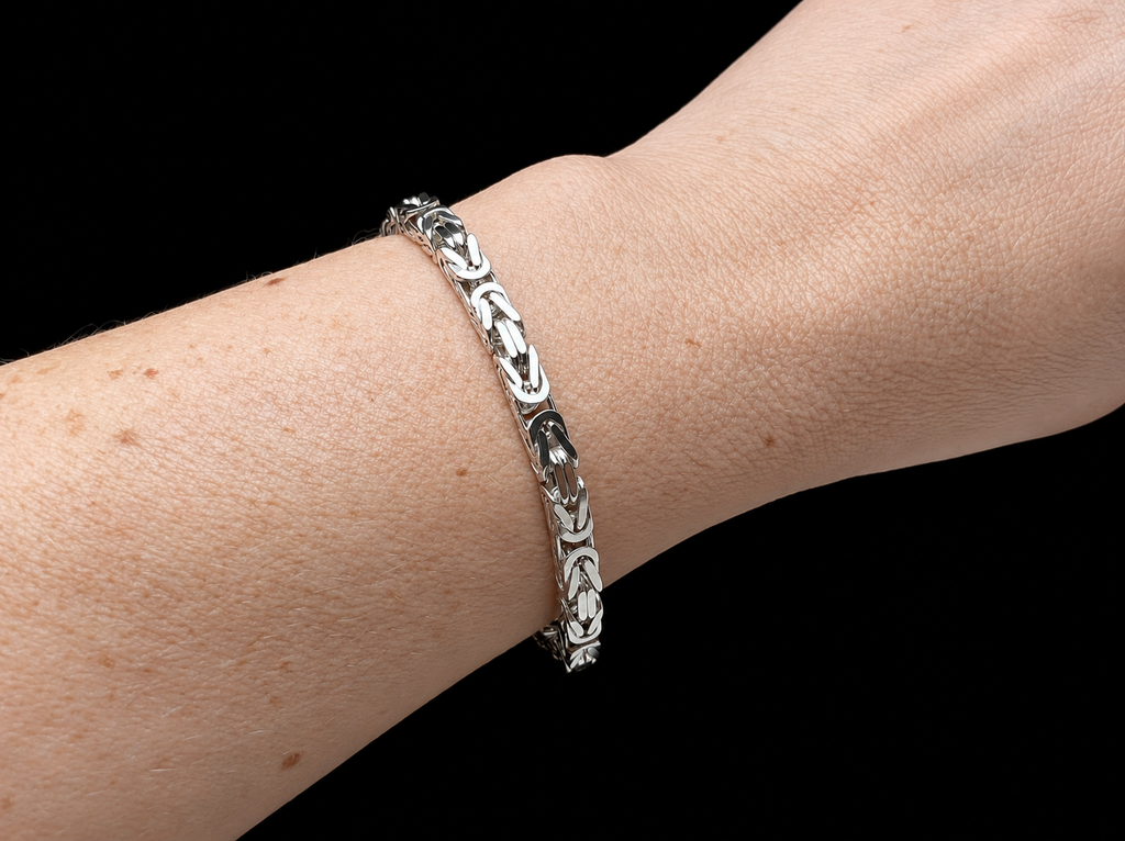 massives Armband "Königskette" - 925 Sterling Silber - 19,5 - 22 cm