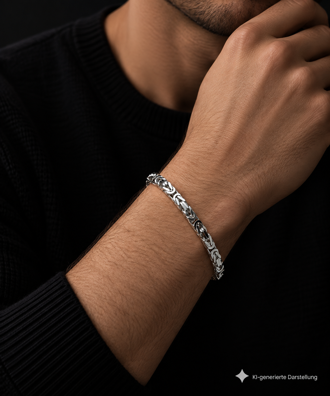 massives Armband "Königskette" - 925 Sterling Silber - 19,5 - 22 cm