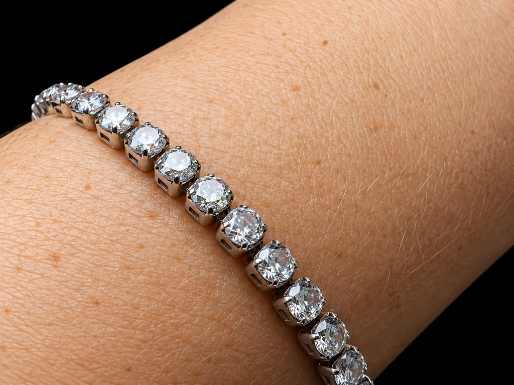 "Tennis" Armband - 925er Sterling Silber - bunte Zirkonia - ab 16 cm
