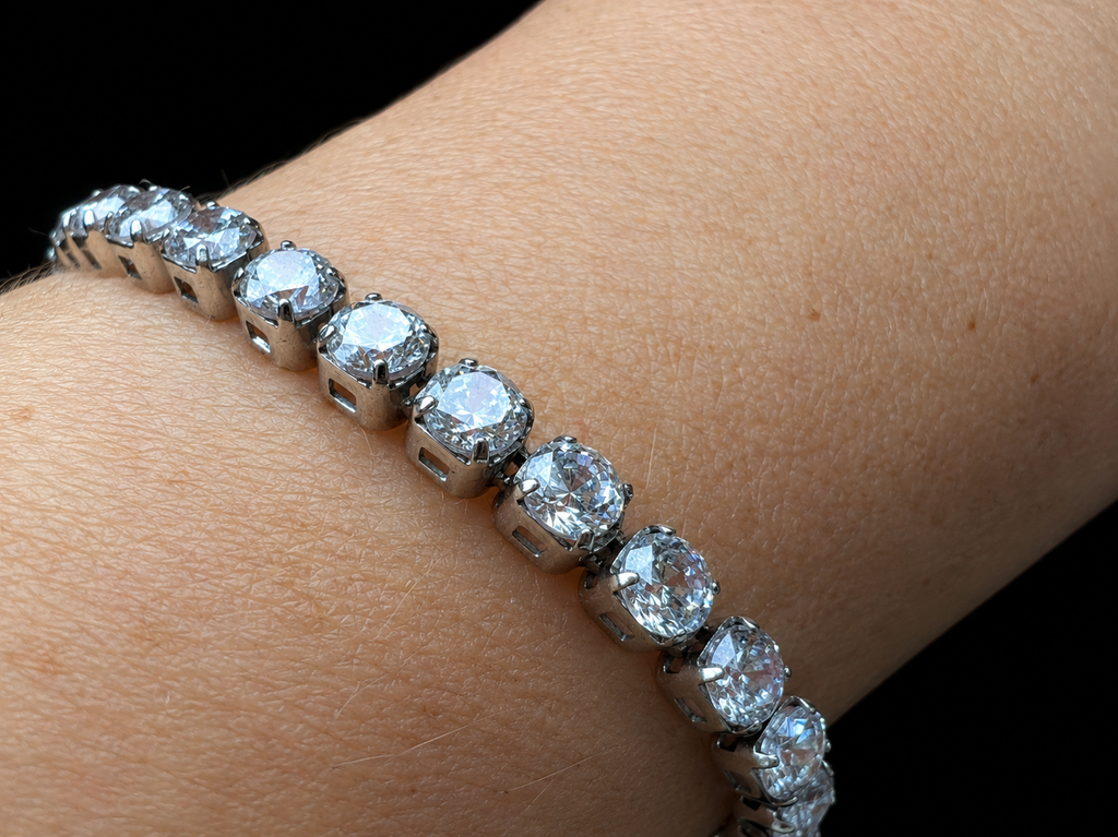 "Tennis" Armband - 925er Sterling Silber - bunte Zirkonia - ab 16 cm