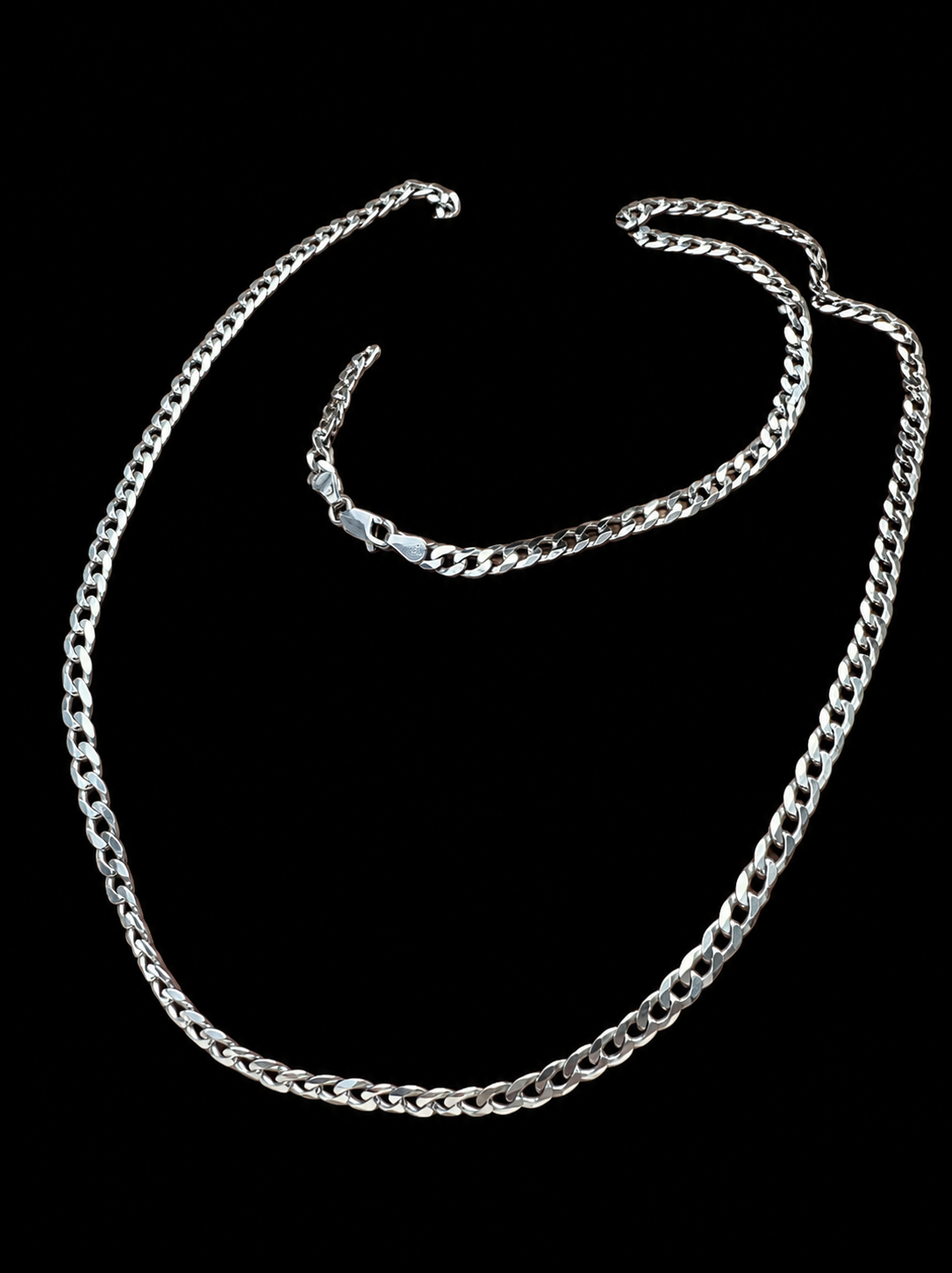 Massive Panzerkette aus 925er Sterling Silber – 70 cm | 4 mm