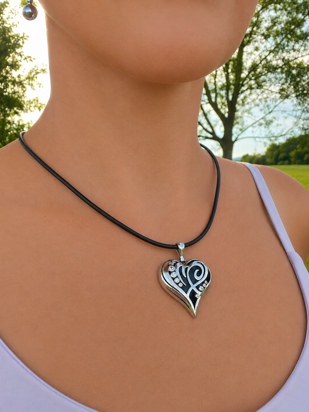Anhänger "Love Power" · 925 Sterling Silber · weiße Zirkonia