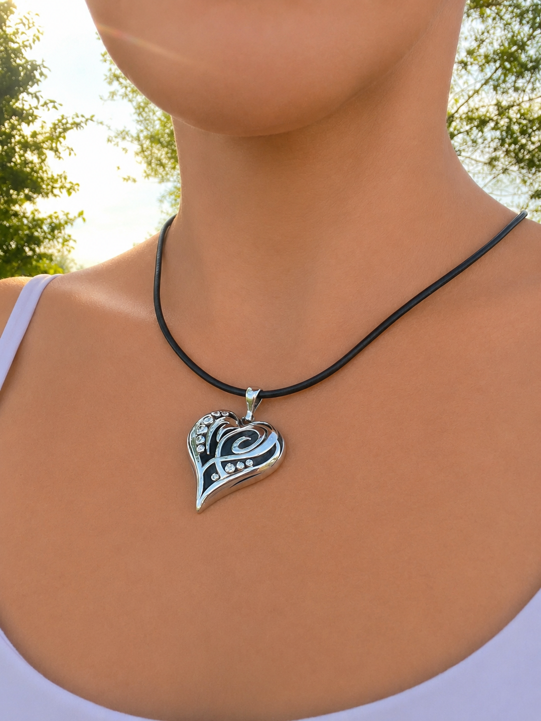 Anhänger "Love Power" · 925 Sterling Silber · weiße Zirkonia