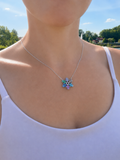 Collier "Nichts geschieht ohne Grund" - 925 Sterling Silber - 40 bis 43 cm - bunte Zirkonia