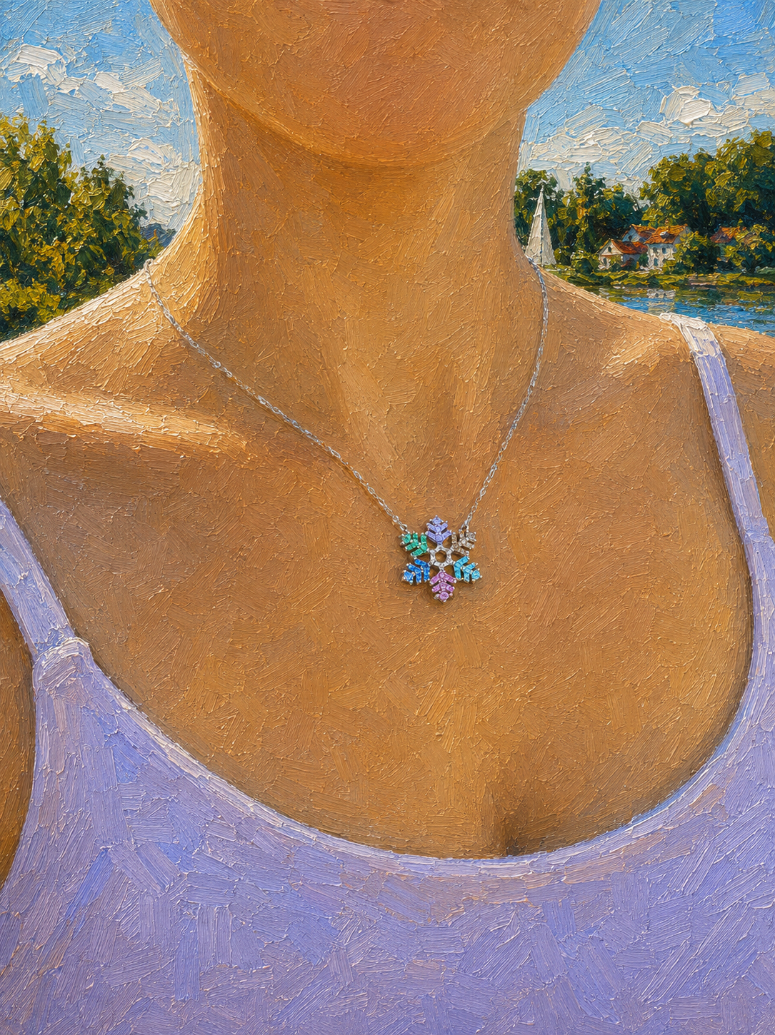 Collier "Nichts geschieht ohne Grund" - 925 Sterling Silber - 40 bis 43 cm - bunte Zirkonia