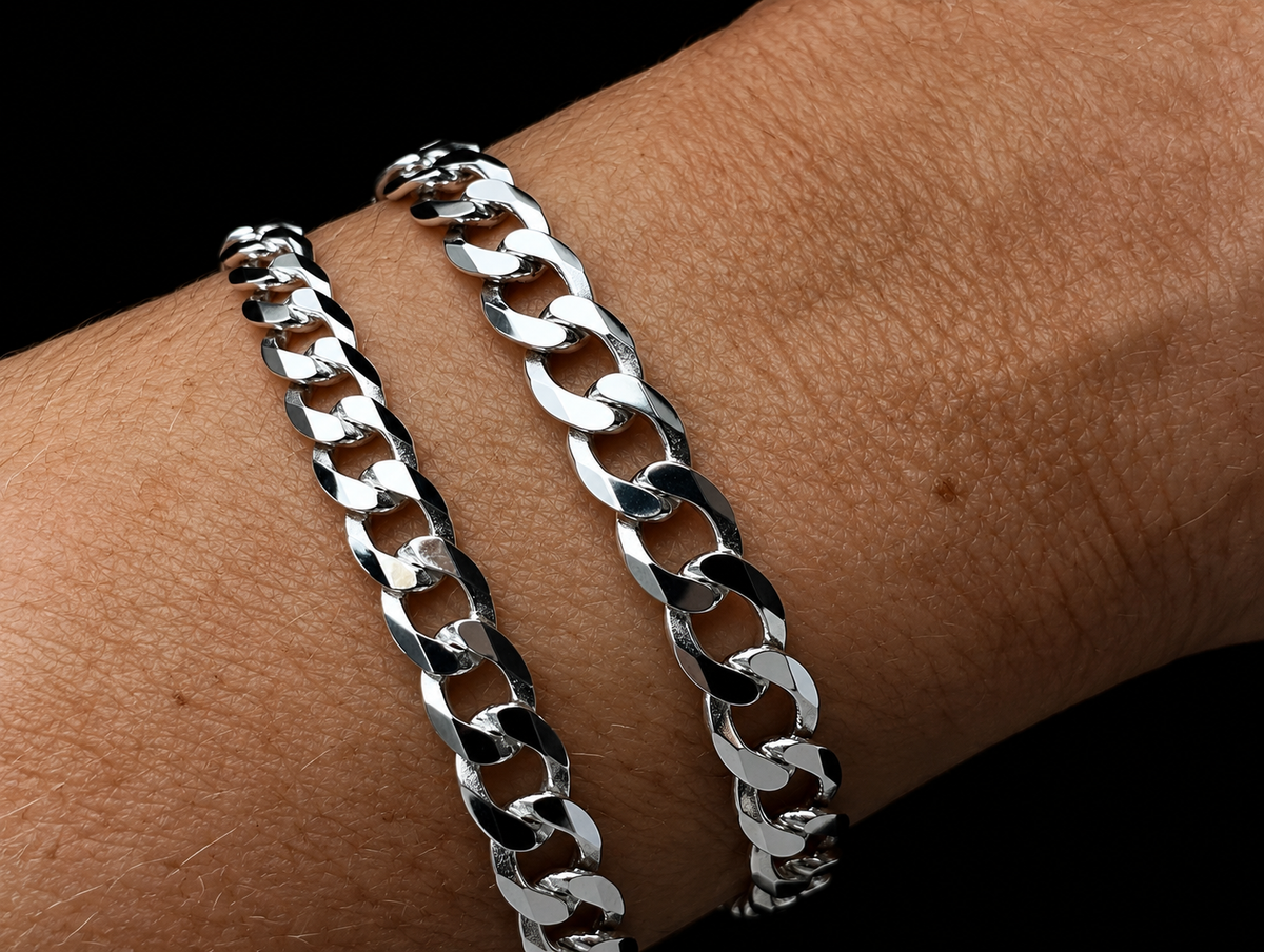 Panzerkette Armband - 925 Sterling Silber - ca. 19 cm - unisex