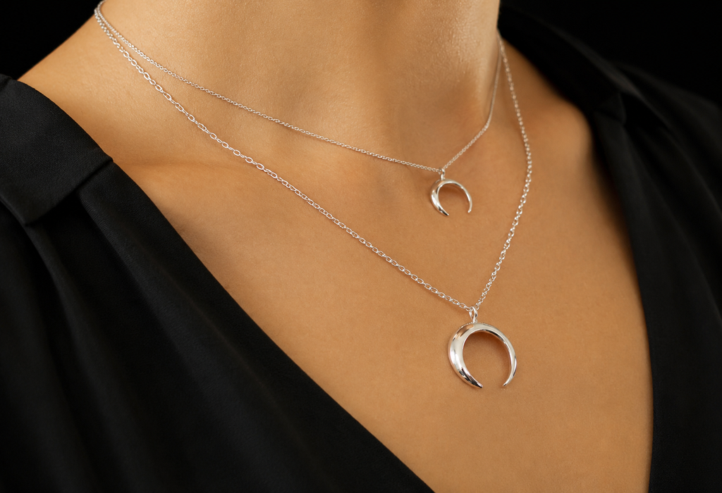 Collier "Luna" · 925 Sterling Silber · Sichelmond · Symbolik