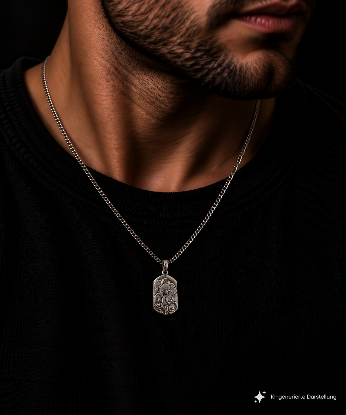 925 Sterling Silber Doppeltanhänger Schutzengel | Gravur | unisex