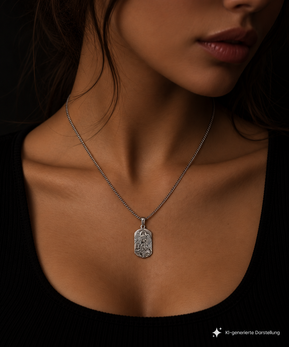 925 Sterling Silber Doppeltanhänger Schutzengel | Gravur | unisex