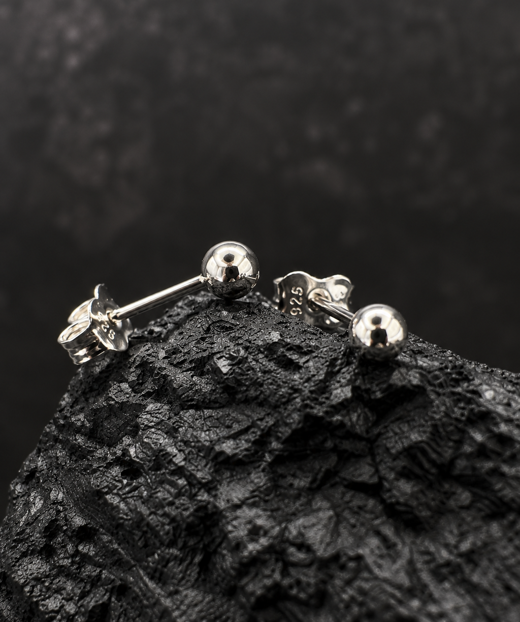 Kollektion Ohrstecker 585 Weißgold · Kugeln · polierte Oberfläche · unisex