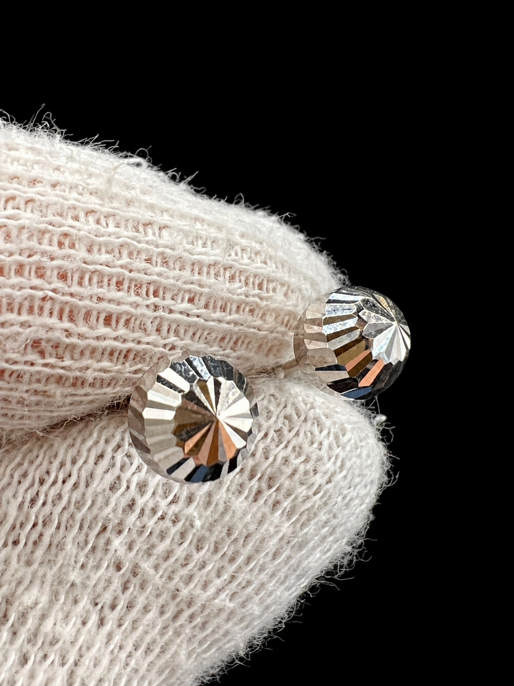 585 Weißgold · Kugeln · Sonnenschliff · Ohrstecker · unisex
