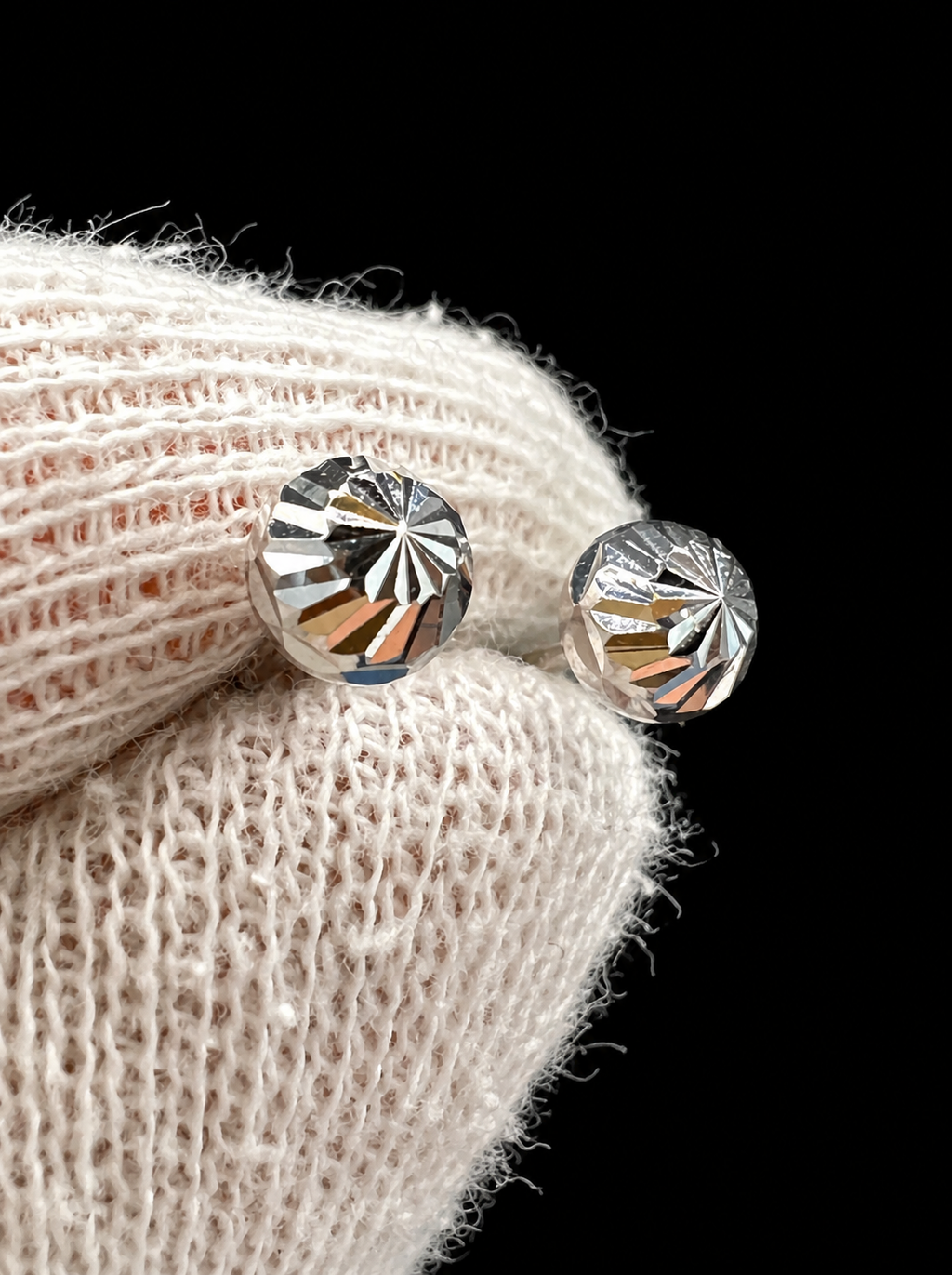 Ohrstecker 585 Weißgold · Kugeln · Sonnenschliff · unisex · 5 mm