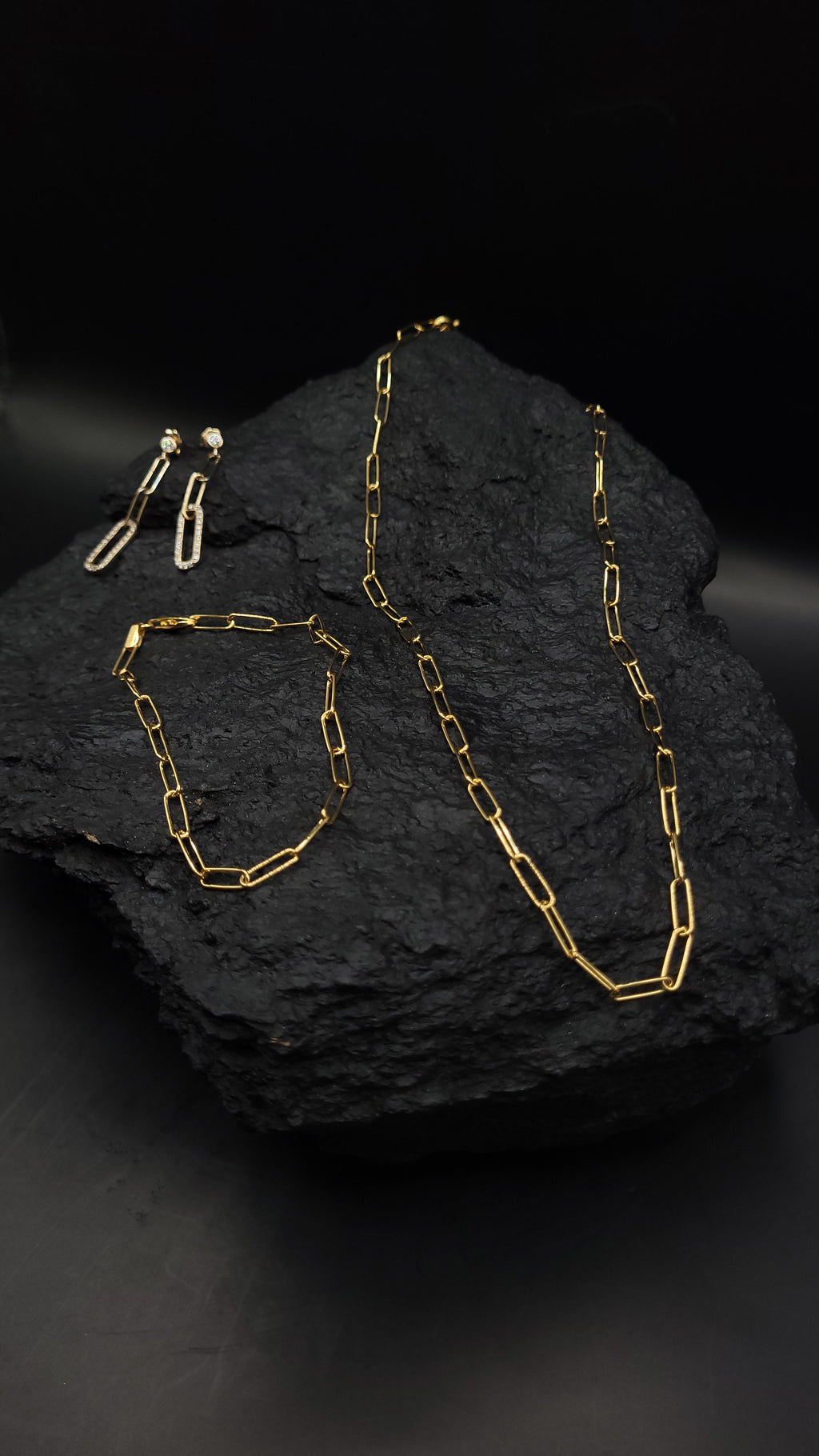 Paperclip-Ketten-Set "Fashion" · 925 Sterling Silber · Vergoldung · unisex