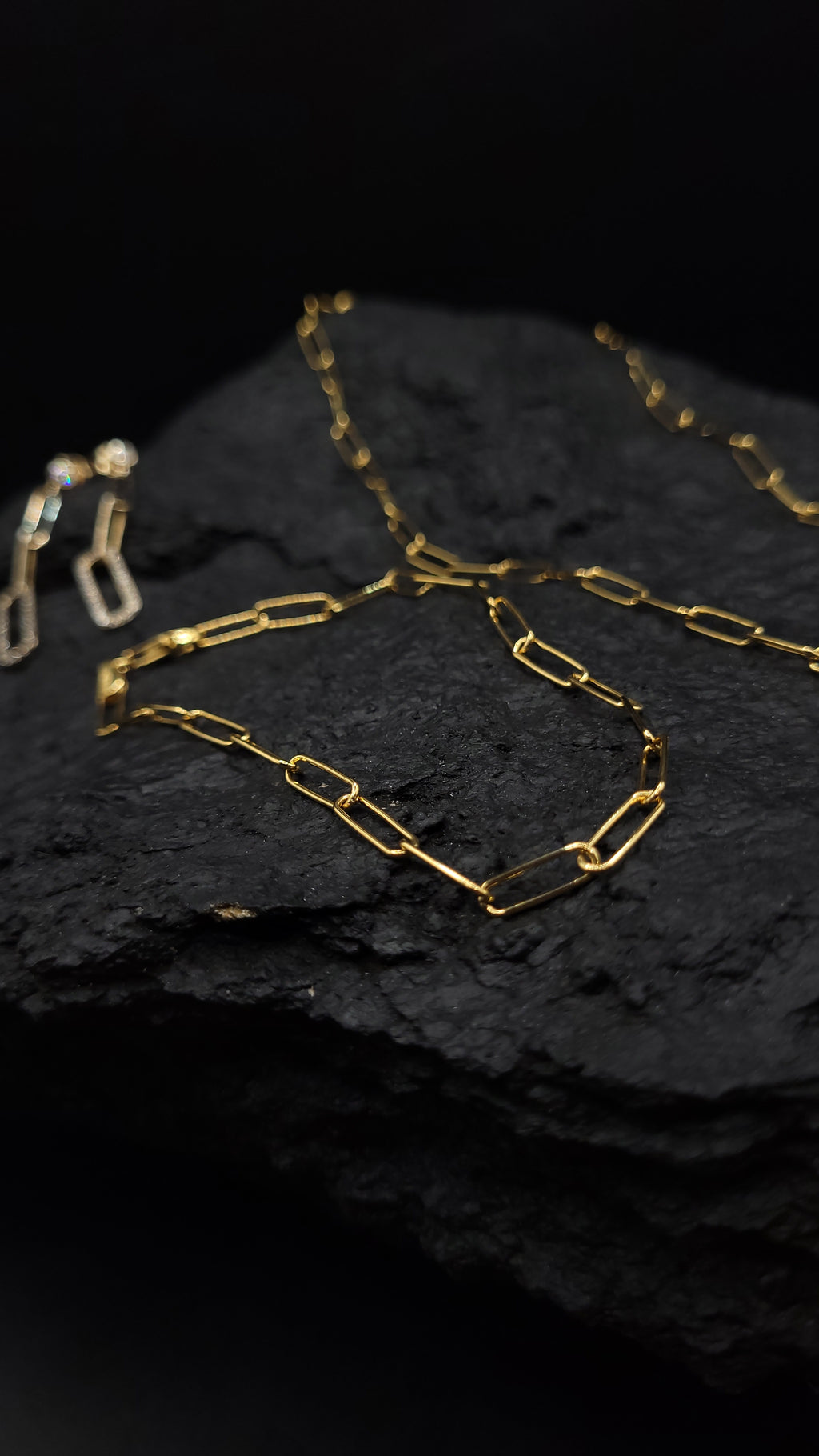 Paperclip-Ketten-Set "Fashion" · 925 Sterling Silber · Vergoldung · unisex