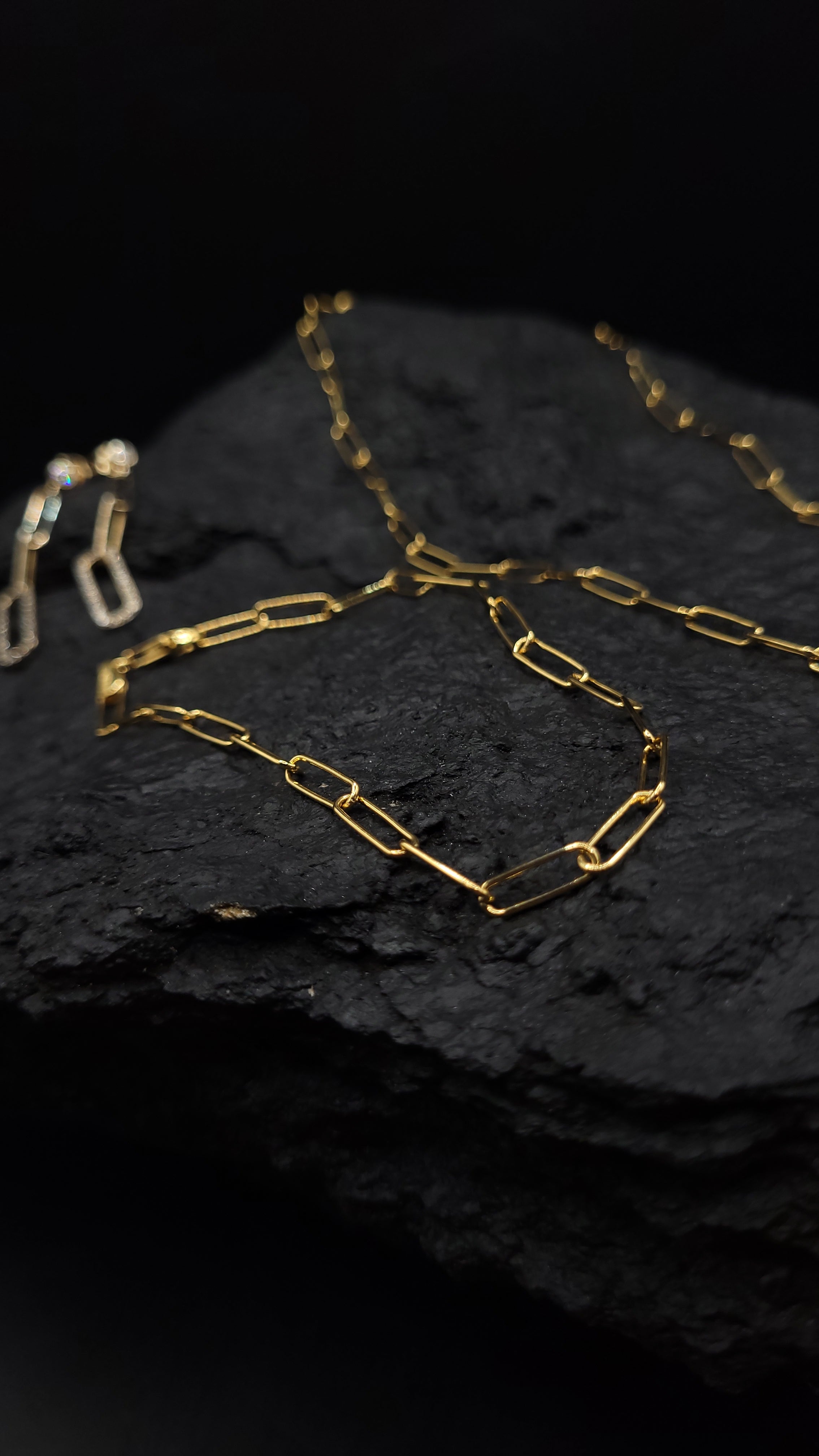 Paperclip-Ketten-Set "Fashion" · 925 Sterling Silber · Vergoldung · unisex