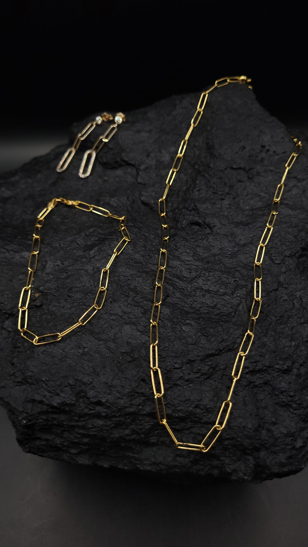 Paperclip-Ketten-Set "Fashion" · 925 Sterling Silber · Vergoldung · unisex