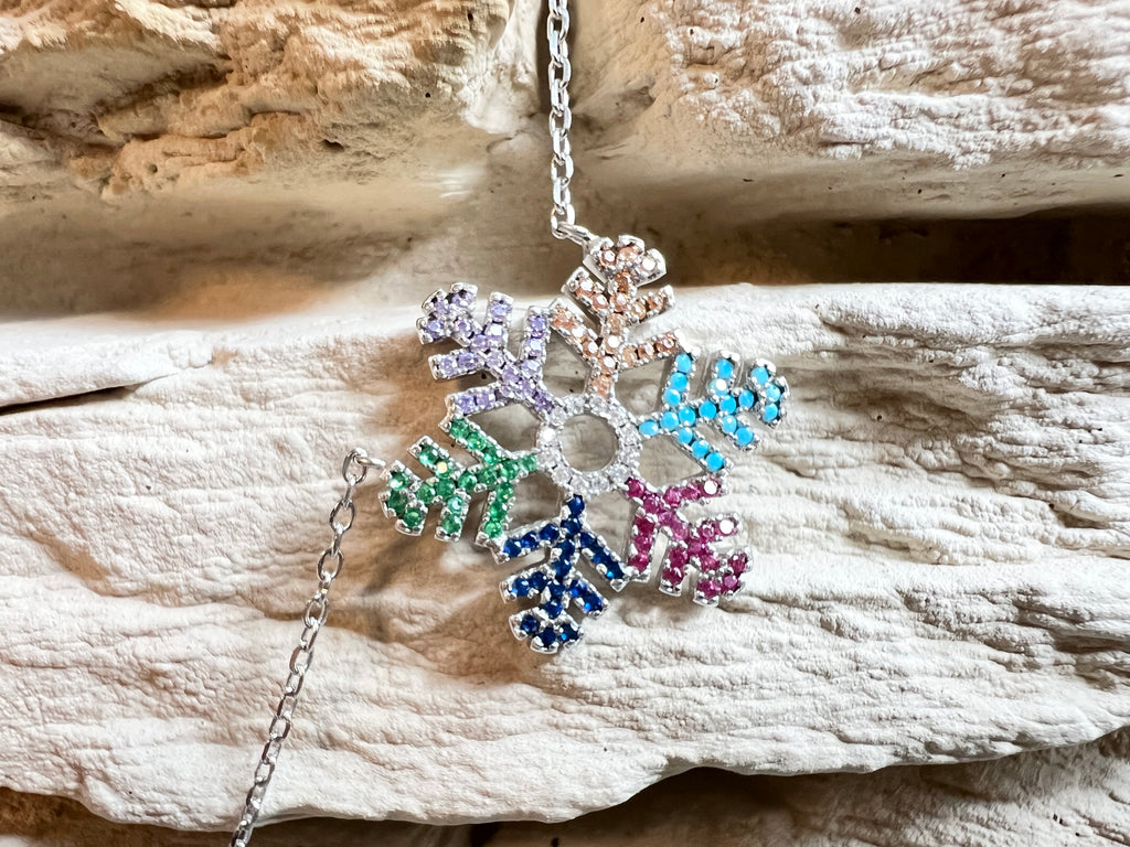 Collier "Nichts geschieht ohne Grund" - 925 Sterling Silber - 40 bis 43 cm - bunte Zirkonia