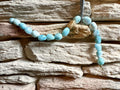 Einzigartiges 585er Gold-Armband mit Larimar - Länge: 20,5 cm - UNIKAT