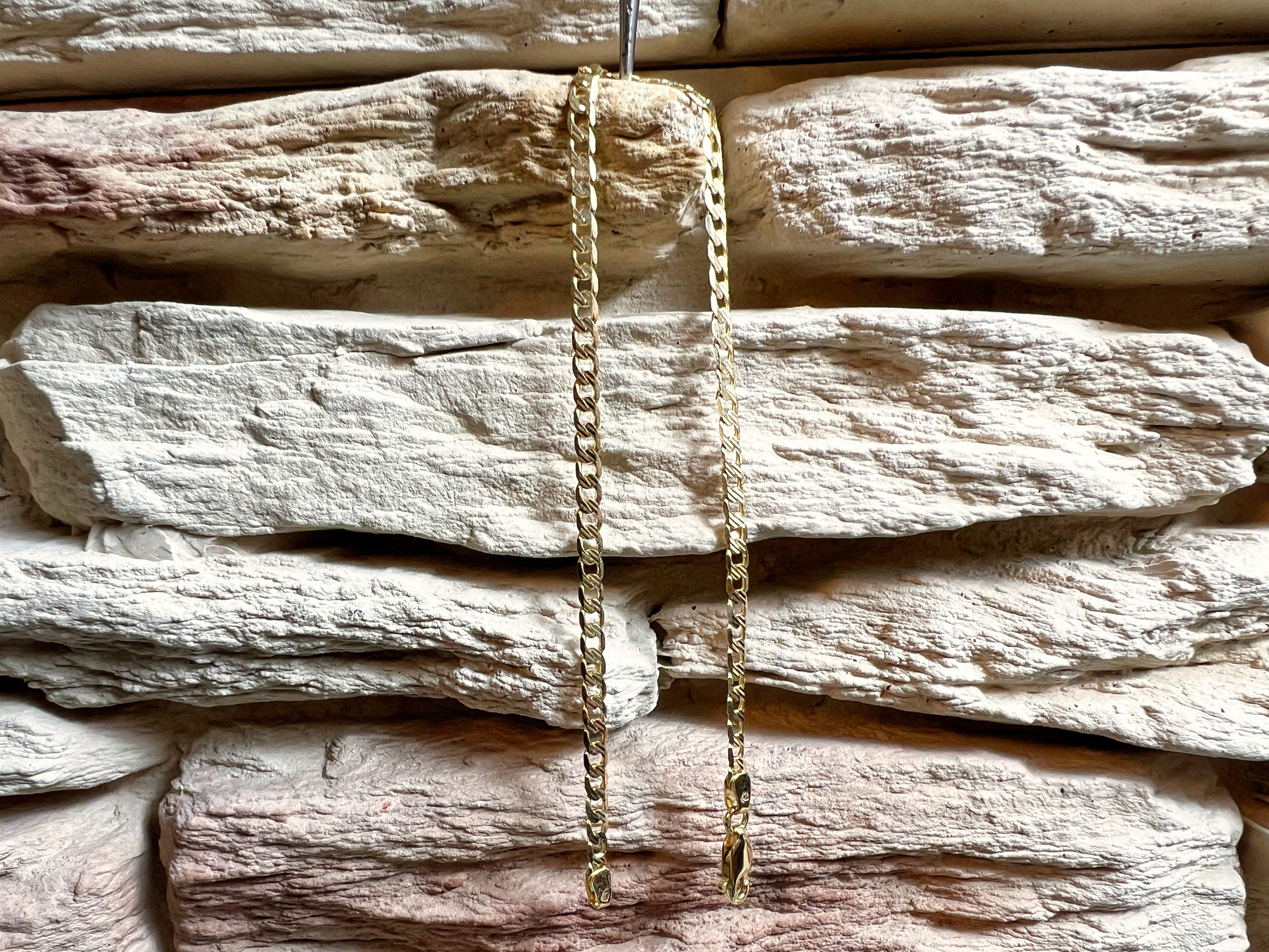 Unisex-Armband aus 585er Gold – Panzerkette mit Schliff - 21 cm