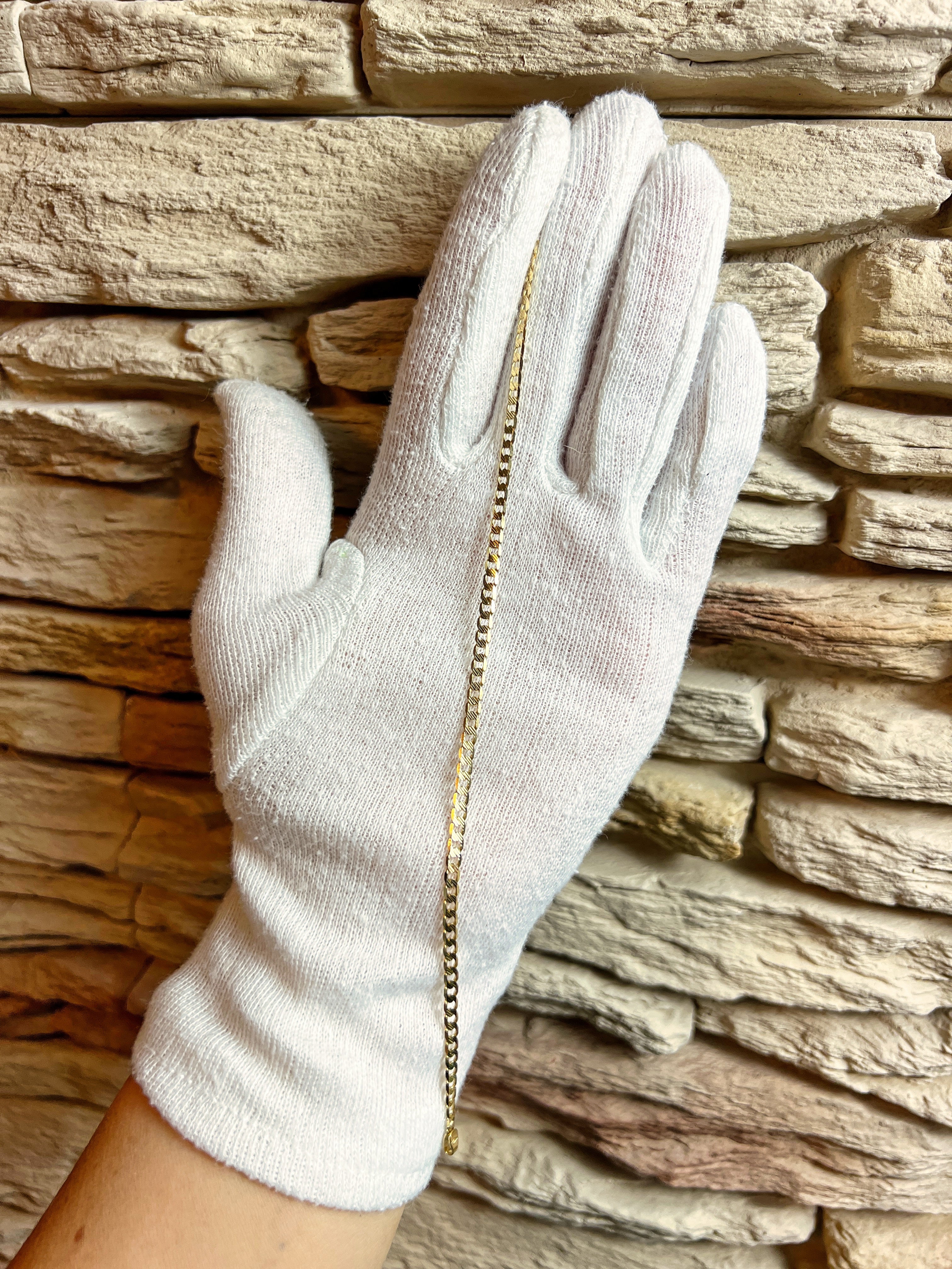 Unisex-Armband aus 585er Gold – Panzerkette mit Schliff - 21 cm