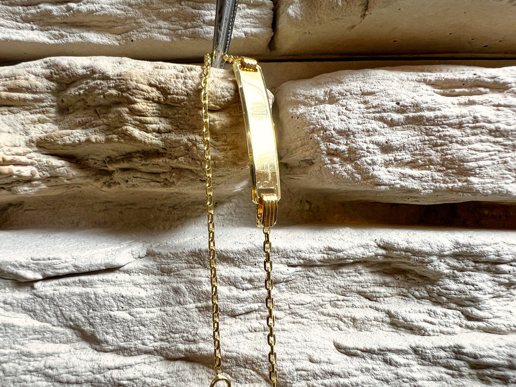 ID-Armband Baby 585er Gold - Marienkäfer - 14 + 16 cm - personalisierbar